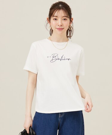 【洗える】ベーシックロゴ刺繍 Tシャツ