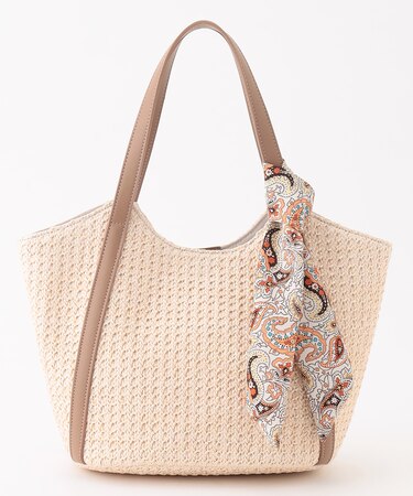 スカーフ付き カゴバッグ