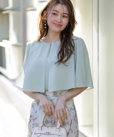 【洗える】ケープフレアスリーブ ブラウス