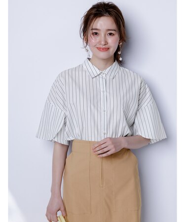 【洗える】ペタルスリーブ シャツ