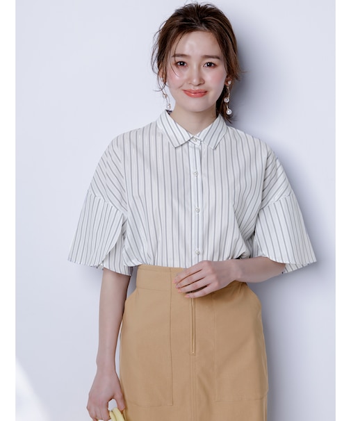 【洗える】ペタルスリーブ シャツ