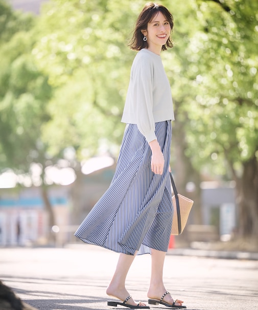 【2SET】シャツワンピ × ニット セット