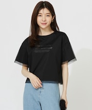 【洗える】シアーチュールロゴ Tシャツ