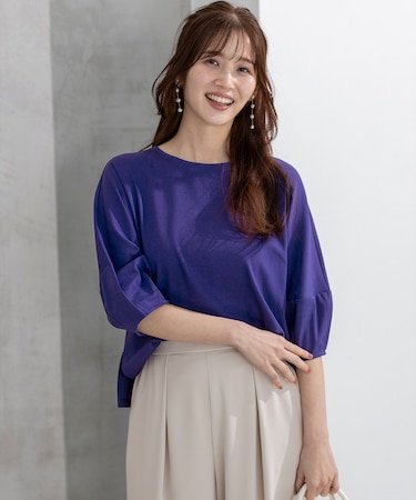 【撥水・汗ジミ防止・UVケア・洗える】スーピマスムース クロップド Tシャツ