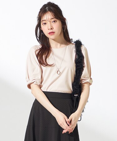 【撥水・汗ジミ防止・UVケア・洗える】スーピマスムース 袖タック Tシャツ