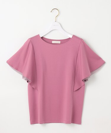 【接触冷感・UVケア】着映えフリルスリーブ カットソー