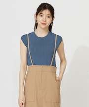 【洗える】レーシーディテールフレンチ ニット