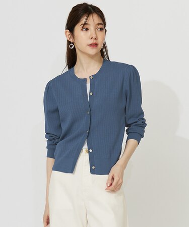 【洗える】レーシーディテール カーディガン