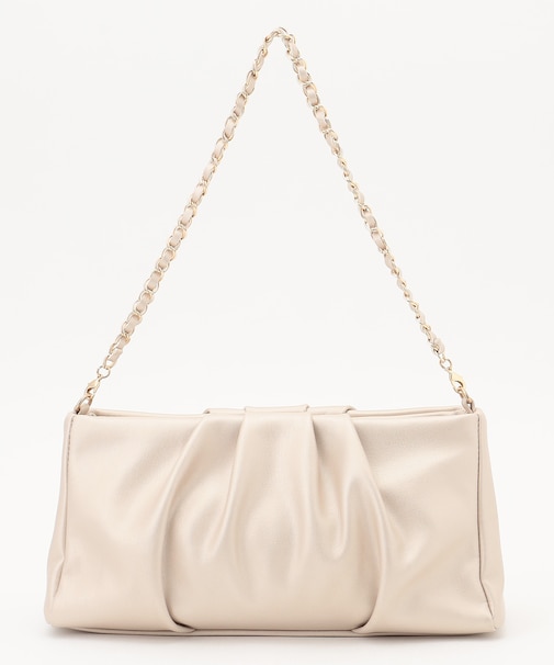 【2WAY】ギャザーチェーンクラッチショルダー バッグ