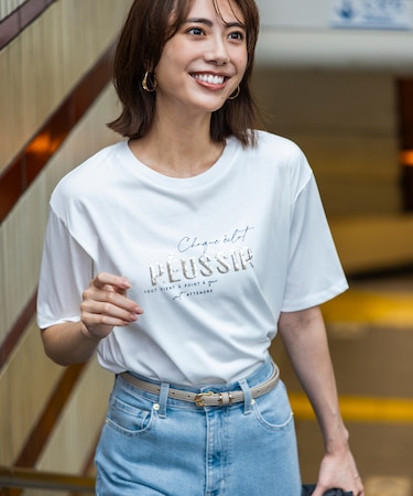 【洗える】ロゴ刺繍 Tシャツ