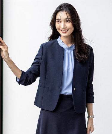 【WEB限定・UVカット・アンチピリング】ウーステッドエステル クルーネック ジャケット
