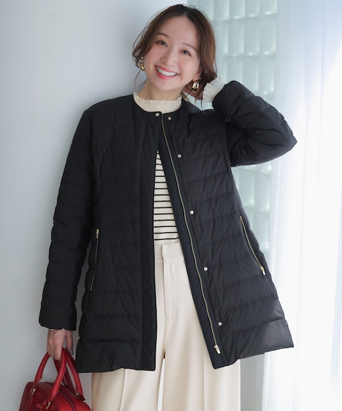 2WAY】ツイードノーカラー ダウンジャケット｜エニィスィスの通販