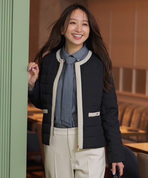 2WAY】ノーカラーダウン ジャケット｜エニィスィスの通販｜&mall