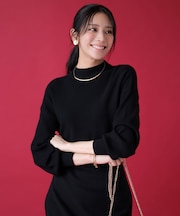 【CICA加工】 ビューティ畔ボトルネック ニット