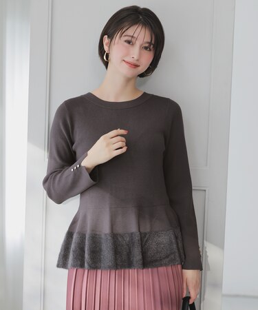 ペプラムフェザー ニット