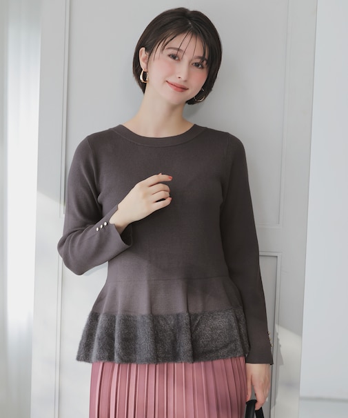 ペプラムフェザー ニット