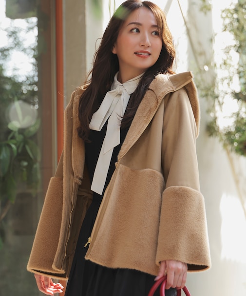 Luxuryフェイクムートン コート