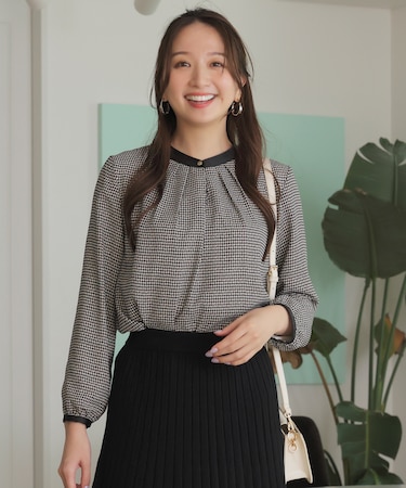 【洗える・裏起毛】エニポカ バンドカラー ブラウス