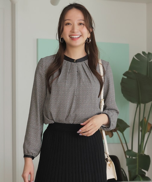 【洗える・裏起毛】エニポカ バンドカラー ブラウス