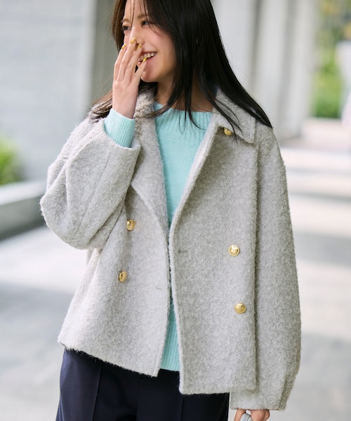 裾レースショートコート｜アクシーズファムの通販｜&mall（アンド