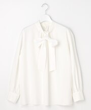 【洗える】2WAYリボンギャザー ブラウス