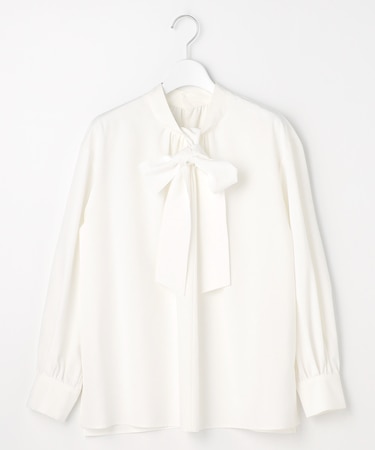 【洗える】2WAYリボンギャザー ブラウス