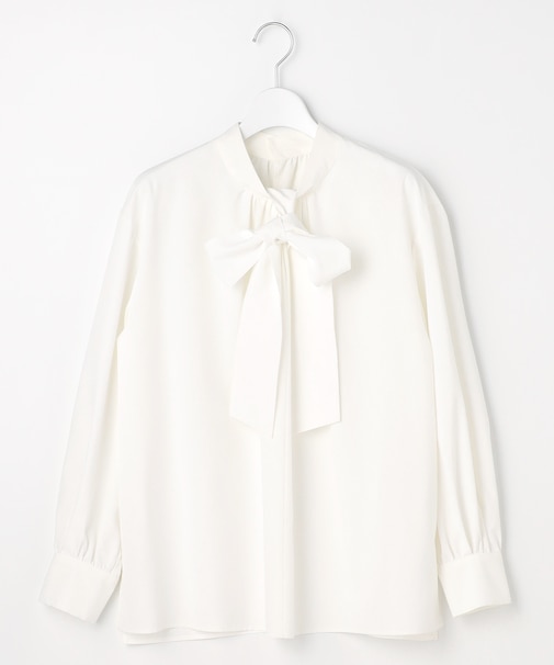 【洗える】2WAYリボンギャザー ブラウス