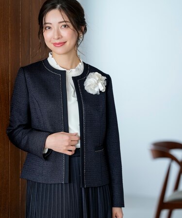 リップルボーダーストレッチ ジャケット