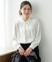【4WAY】長袖 ボウブラウス