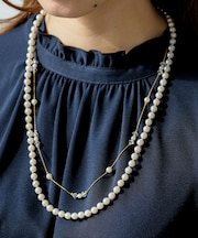 ジュエルパール調2連 ネックレス