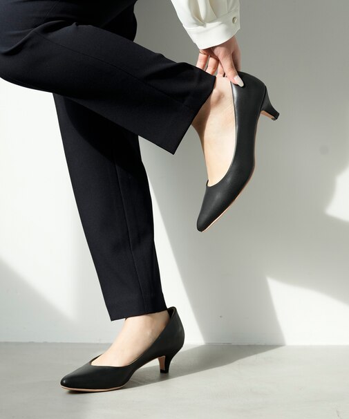 【22.5~24.5cm】ローヒールレディライク パンプス
