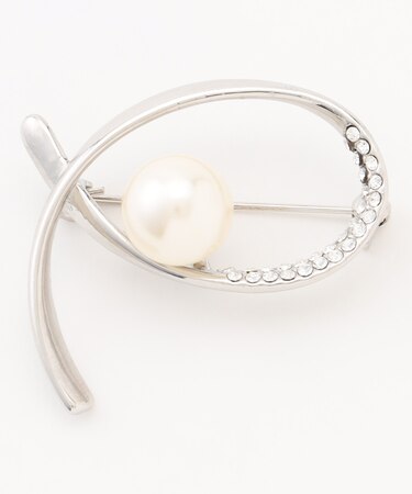 ジュエルラインパール調 ブローチ