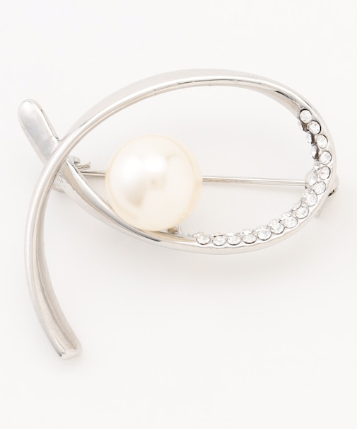 ジュエルラインパール調 ブローチ