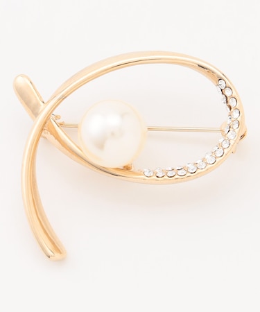 ジュエルラインパール調 ブローチ