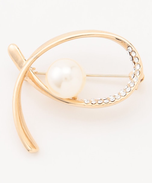 ジュエルラインパール調 ブローチ