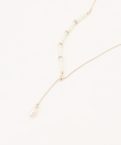 パール調ラリエット ネックレス