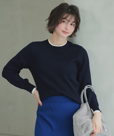 【WEB・一部店舗限定】ダブルカラー ニット