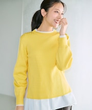 【WEB・一部店舗限定】ダブルカラー ニット