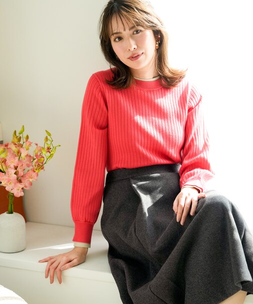 【WEB・一部店舗限定】ダブルカラー ニット