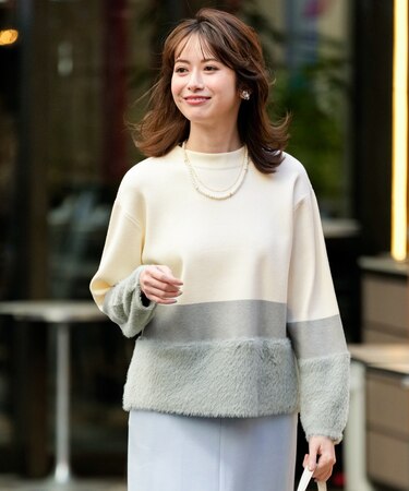 フェザーブロッキング ニット