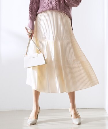プリーツ切替 スカート