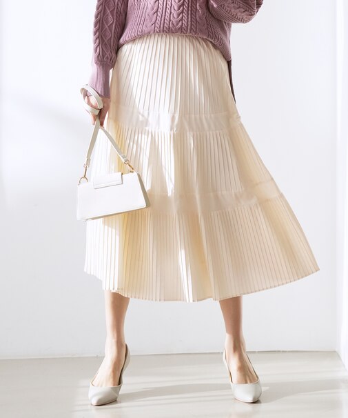 プリーツ切替 スカート