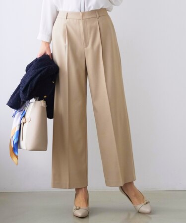 褒めらレディストレッチ ワイドパンツ