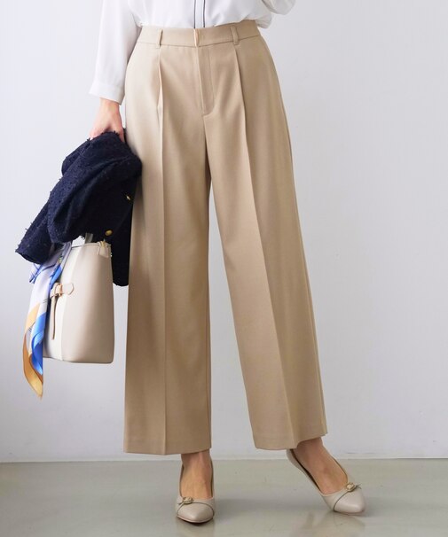 褒めらレディストレッチ ワイドパンツ