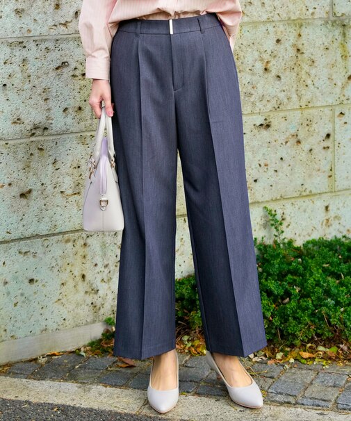 褒めらレディストレッチ ワイドパンツ