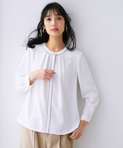 フロントタックバイカラー ブラウス