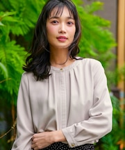 フロントタックバイカラー ブラウス