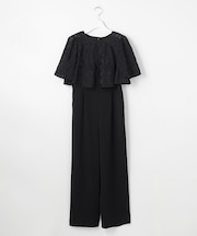 【2SET】ジャガード ケープ トップス × サロペット