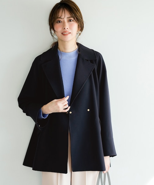 【2WAY】エレカジストレッチミドルトレンチ コート