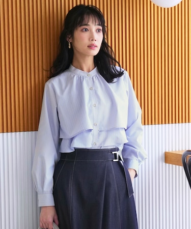 ラッフルレイヤード ブラウス